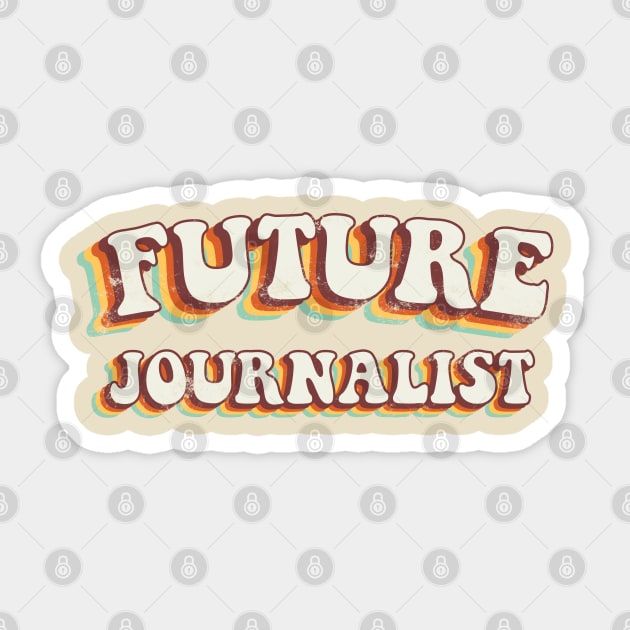 Future Journalist - Groovy Retro 70s Style Sticker by LuneFolk